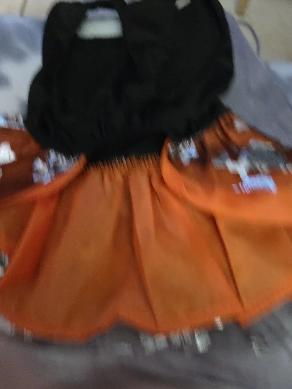 Halloween Skull Bow Dog Dress And Black & White Dress- Small